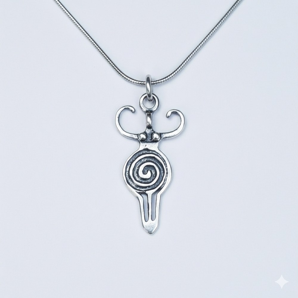 Fertility 1" Charm 925 Sterling Silver Feminine Energy Mom Woman Goddess Womb